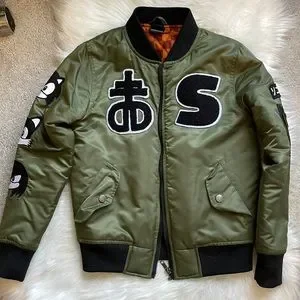 新品　Drop dead　Blasphemy Bomber Jacket Drop Dead Blasphemy Bomber Jacket Unisex Black Logo Zip Up